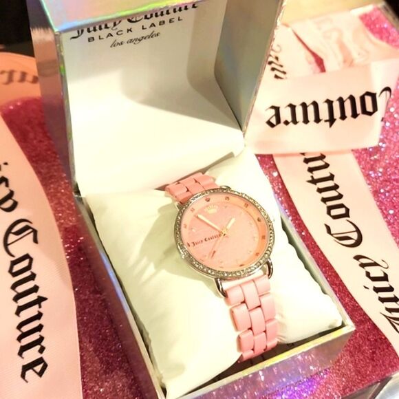 Juicy Couture Black Label Logo Face  Ceramic Watch- Pink - Picture 2 of 5